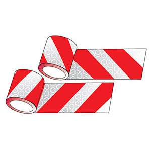 White/Red Reflective Container Tape