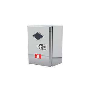 Bright Stainless Steel Front Loading Single Fire Extinguisher Box V6540s